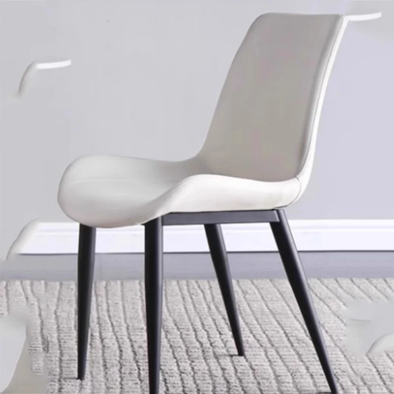 Minimalist Modern Upholstered Dining Chair Metal Beige Comfortable Design Dining Chair Cheap Relaxing Sillas Comedor Furniture