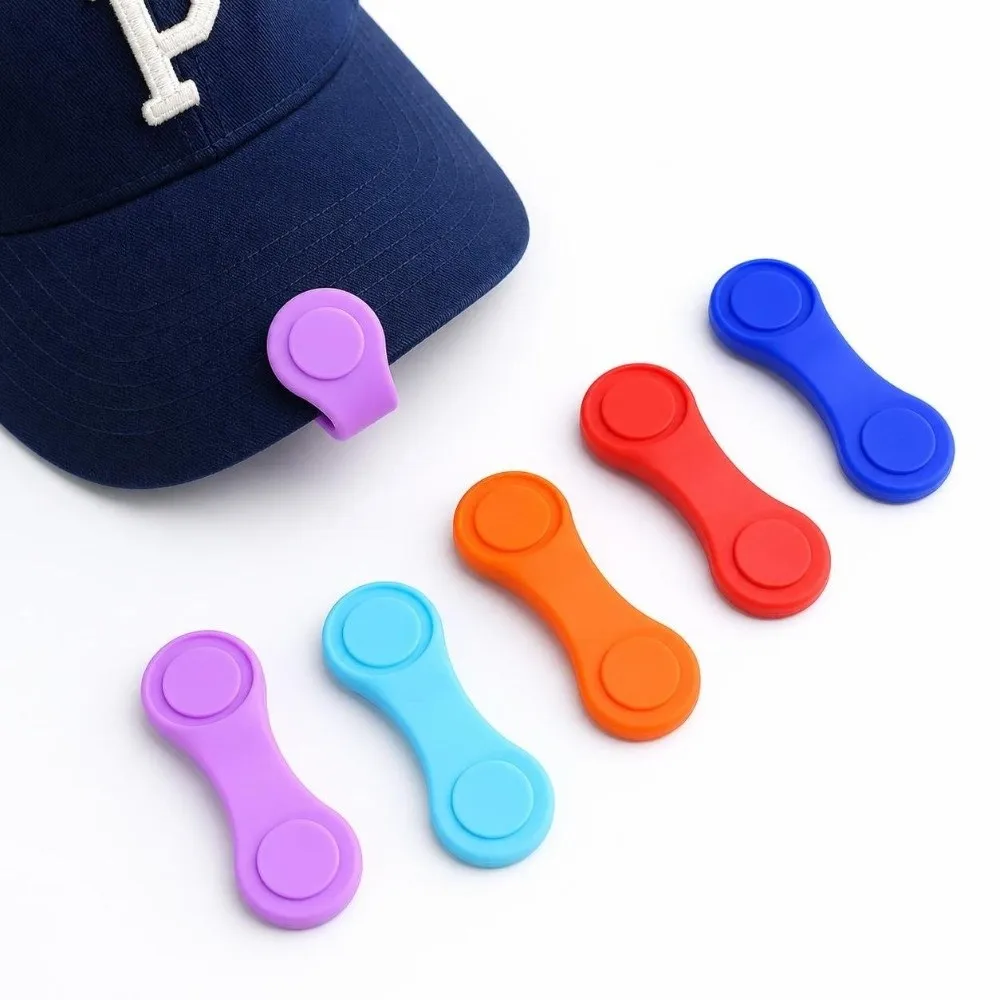 Silicone Golf Ball Marker Clip Reusable Folding Golf Hat Clip Marker Multicolor Strong Magnetic Golf Cap Clip Marker
