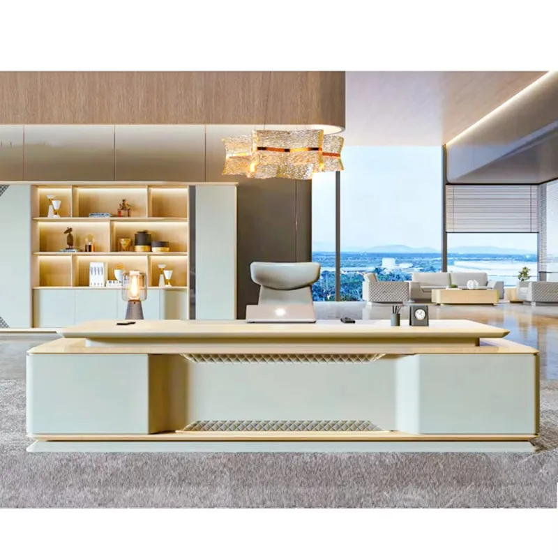 Modern Lifting boss Desk Director Luxury Table CEO Solid Wood Cabinet Executive Desk Officeworks Height-adjustable Desks