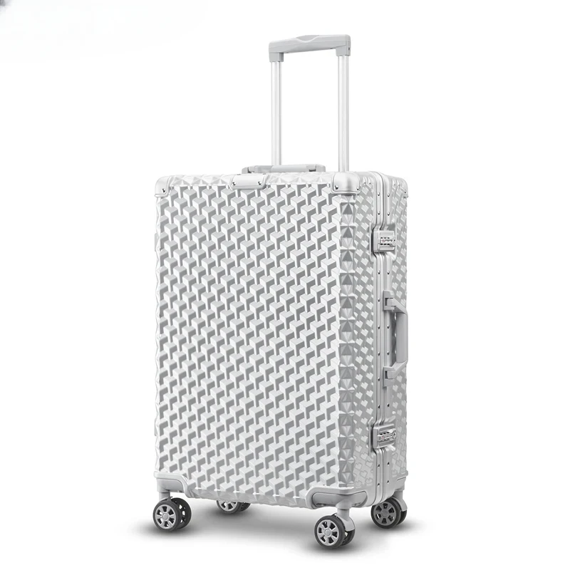 

High Quality Aluminum Frame Trolley Suitcase,trolley Luggage Case,carry on Suitcase on Wheels,Business Silver Rolling Luggage