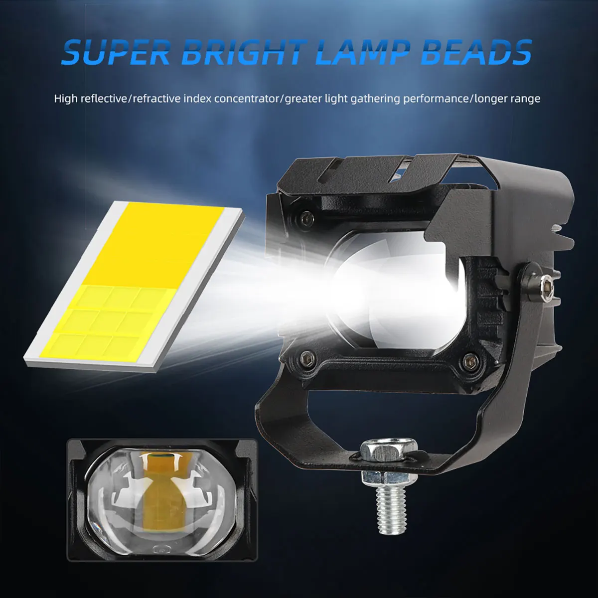 1/2ks načítání 30W Motocykl LED laserový reflektor se stínítkem 12-24V offroad JeEP