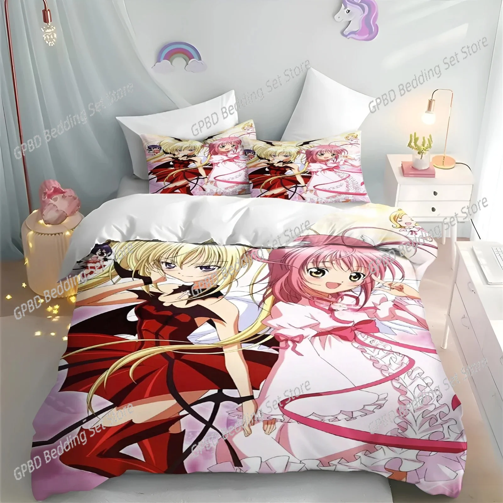 

Cartoon Shugo Chara 3D Bedding Set Duvet Cover Pillowcases Single Twin Full Queen King Size Home Decor Quilt Boys Gift