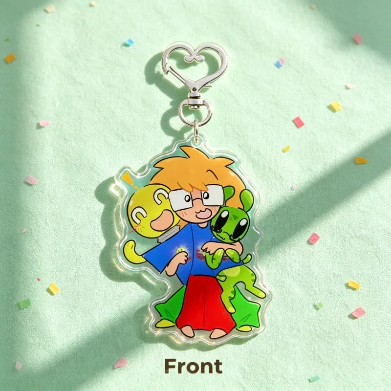 Fact ATTack Adventures Acrylic Keychains,Cute Cartoon Character Acrylic Charms,Double Sided Print KeyRing Fan  Gift