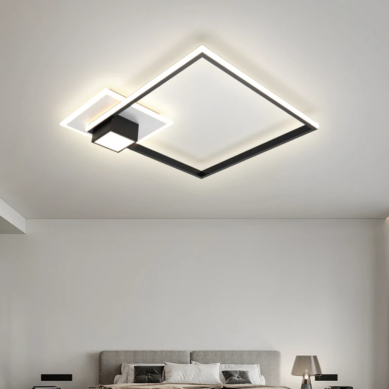 Plafonnier au Design Minimaliste Moderne, Disponible en Blanc et Noir, Luminaire Décoratif de Plafond, Idéal pour un Salon, une Chambre à Coucher, une Cuisine ou une Salle à Manger