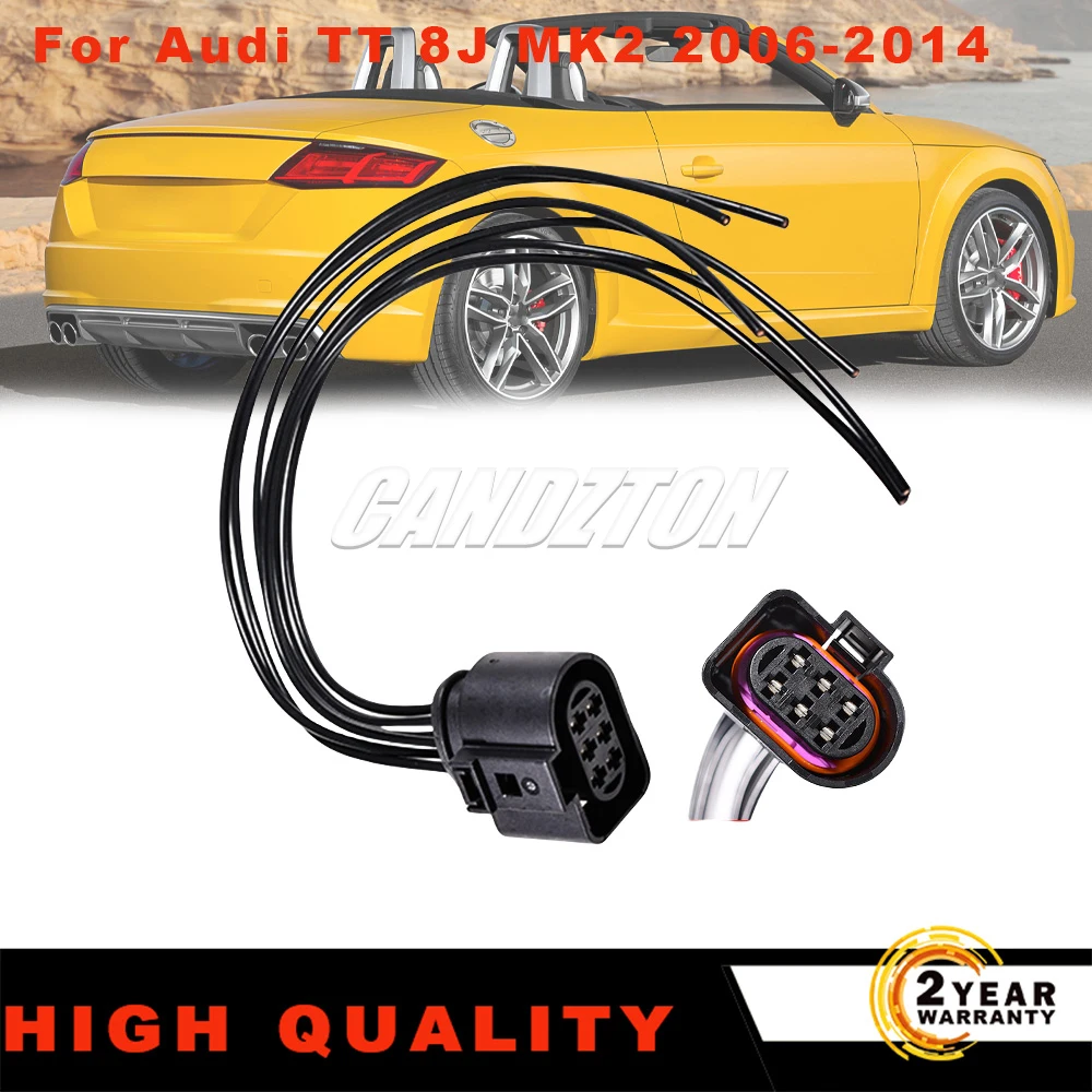 6 Pins Tail Light Socket Wiring Harness New For Audi TT 8J MK2 2006-2014 Direct Fit car Tail Light Plug Replacement