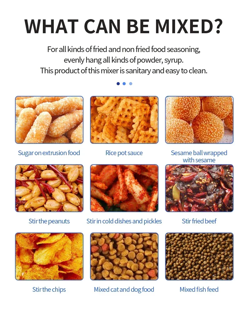 Alta eficiencia comercial octogonal picante merienda comida nueces patatas fritas palomitas de maíz aperitivos mezclador de aromatización máquina de condimentos