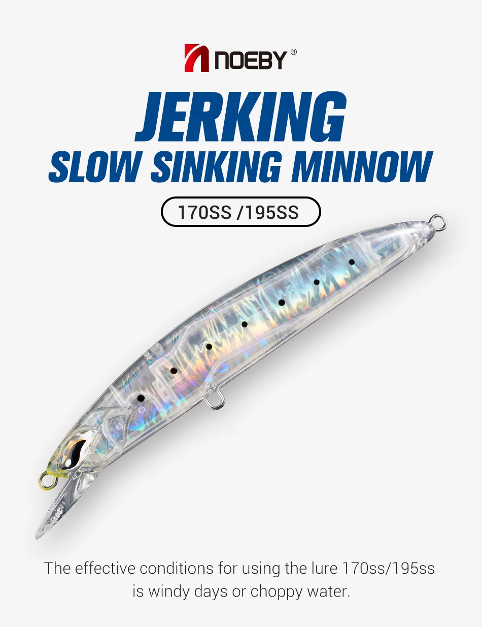 NOEBY Schwer Sinkender Minnow-Köder 170mm 56g 195mm 84g Jerkbait Weitwurfköder für Thunfisch GT Big Game Salzwasser – Detail 2