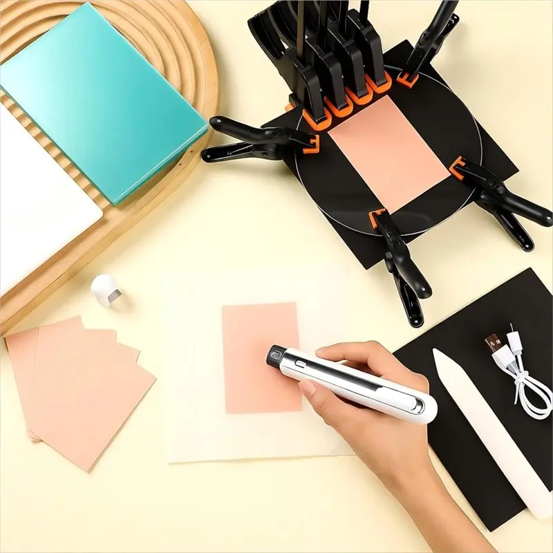 Card Flattening Kit 52PCS TCG Card Cleaning Restoration Tool Bone Folder Thermal Pen for Collectors