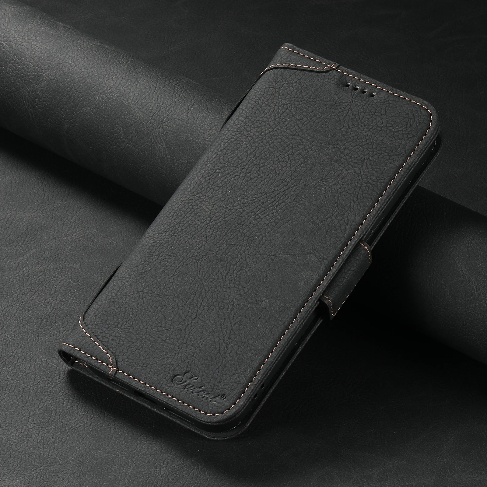 SUTENI Luxus-Brieftasche aus Leder, Magsafe-Kartenhalter, Flip-Magnet-Handyhülle für iPhone 18 17 Air 16 15 14 13 12 Pro Max Plus Cover – Detail 11