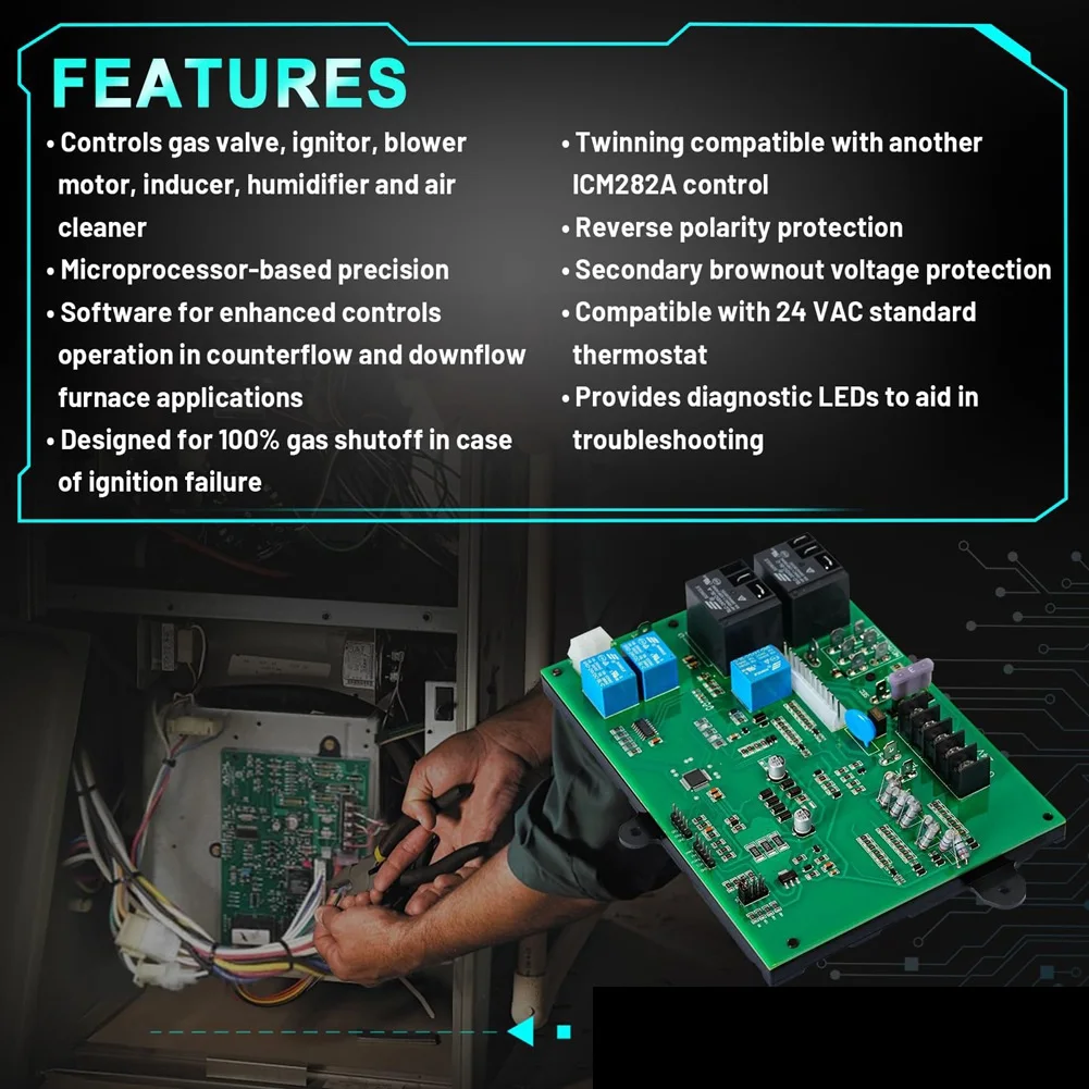

ABZL Furnace Control Board Module W/Software Replacement For Carrier HK42FZ013 HK42FZ004 HK42FZ007 HK42FZ008 HK42FZ009