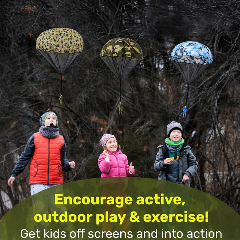 Armee-Fallschirmspielzeug für Kinder, Verwicklungsfreier Outdoor-Flugfallschirm, Bestes Kleines Outdoor-Spielzeug, Weihnachtsstrumpf-Füller Geschenke – Detail 4