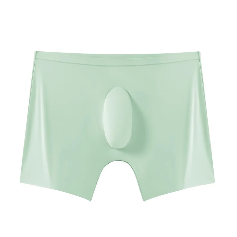Men Seamless 3D Bulge Pouch Boxers Ultrathin Flat Angle Shorts Elastic Underwear For Man Panties See Through Breathable Bikini