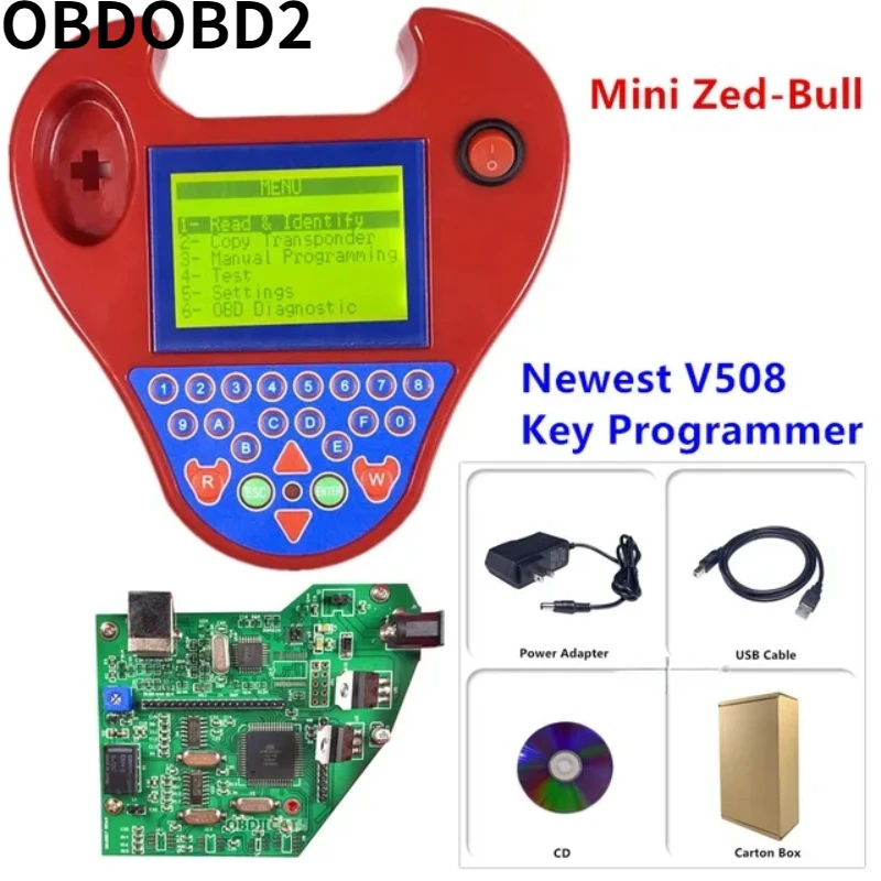 2024Hot Sale Good Quality Version V508 Super Mini ZedBull Smart Zed-Bull Key Transponder Programmer mini ZED BULL Key Programmer