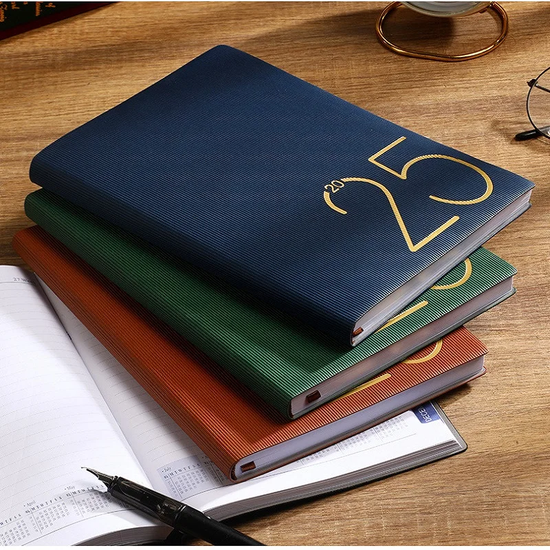 Imagem -06 - Papel Grosso Resistente à Água para o Trabalho pu Cover Notebook Agenda Diária Livro de Gerenciamento de Tempo 365 Planner One Page Per Day a5 Notebook 2023