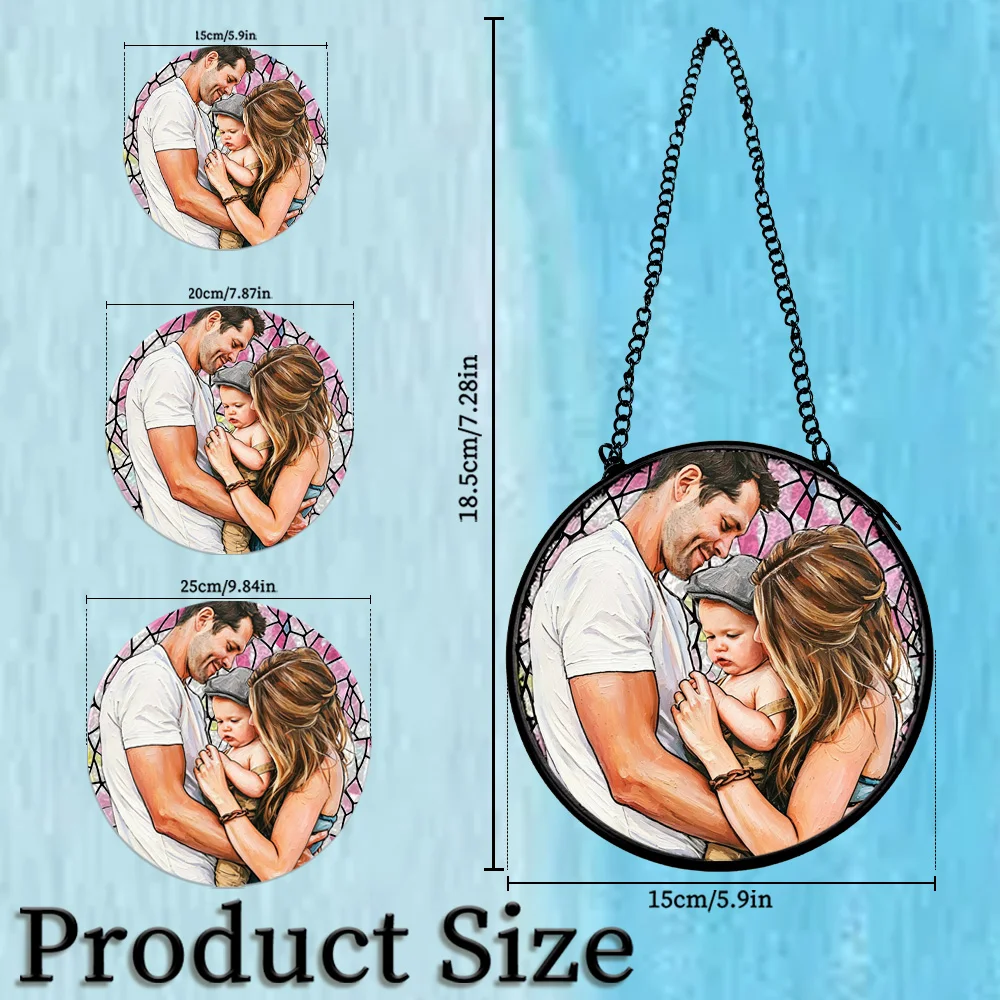 1 pc Personalized Rainbow sun catcher with chain For Anniversaries Girlfriend/Boyfriend's Birthday,Family,Your Lover,Dining Room view 2