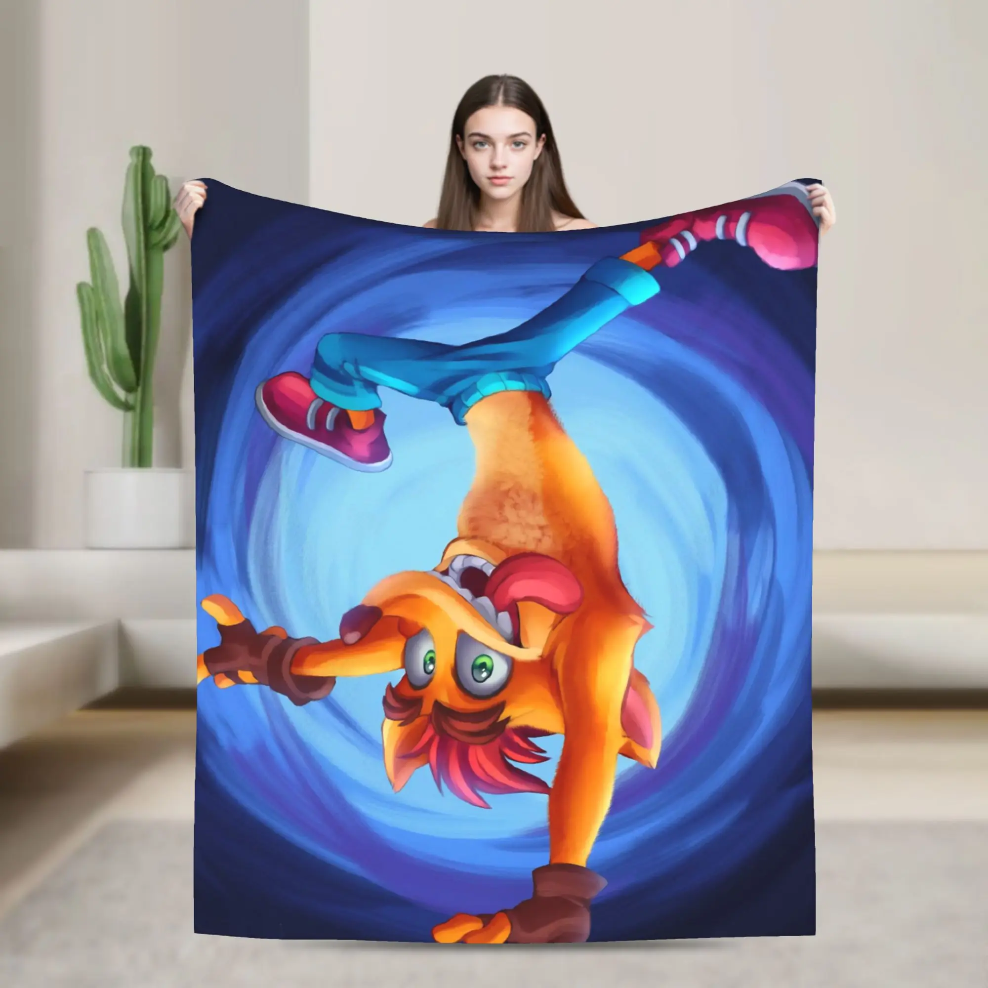 Crashed Game Bandicoots Blanket Cover  Fleece Throw Blankets Summer Air Conditioning Decoration Soft Warm Bedspread