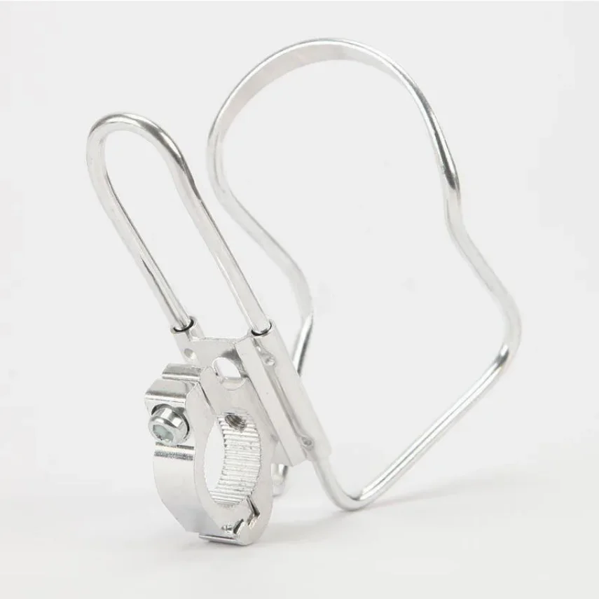 Aluminum Alloy Chrome Bicycle Water Bottle Cage Drink Cup Holder Motorcycle Supplies Handlebar Mount Silver Bike Accessories