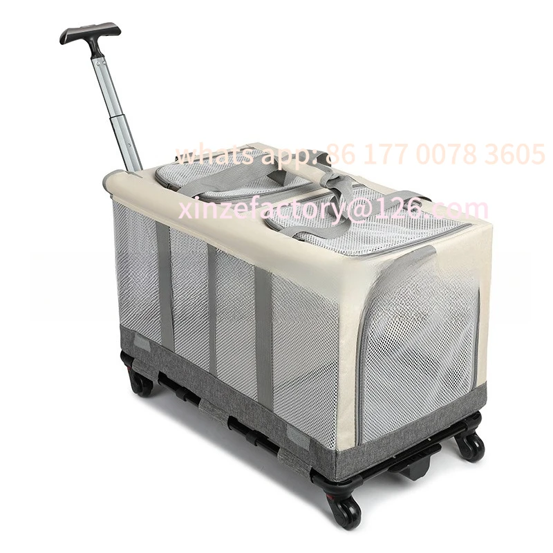 

Customizable hatchback universal wheel pet trolley case large capacity out portable foldable pet bag