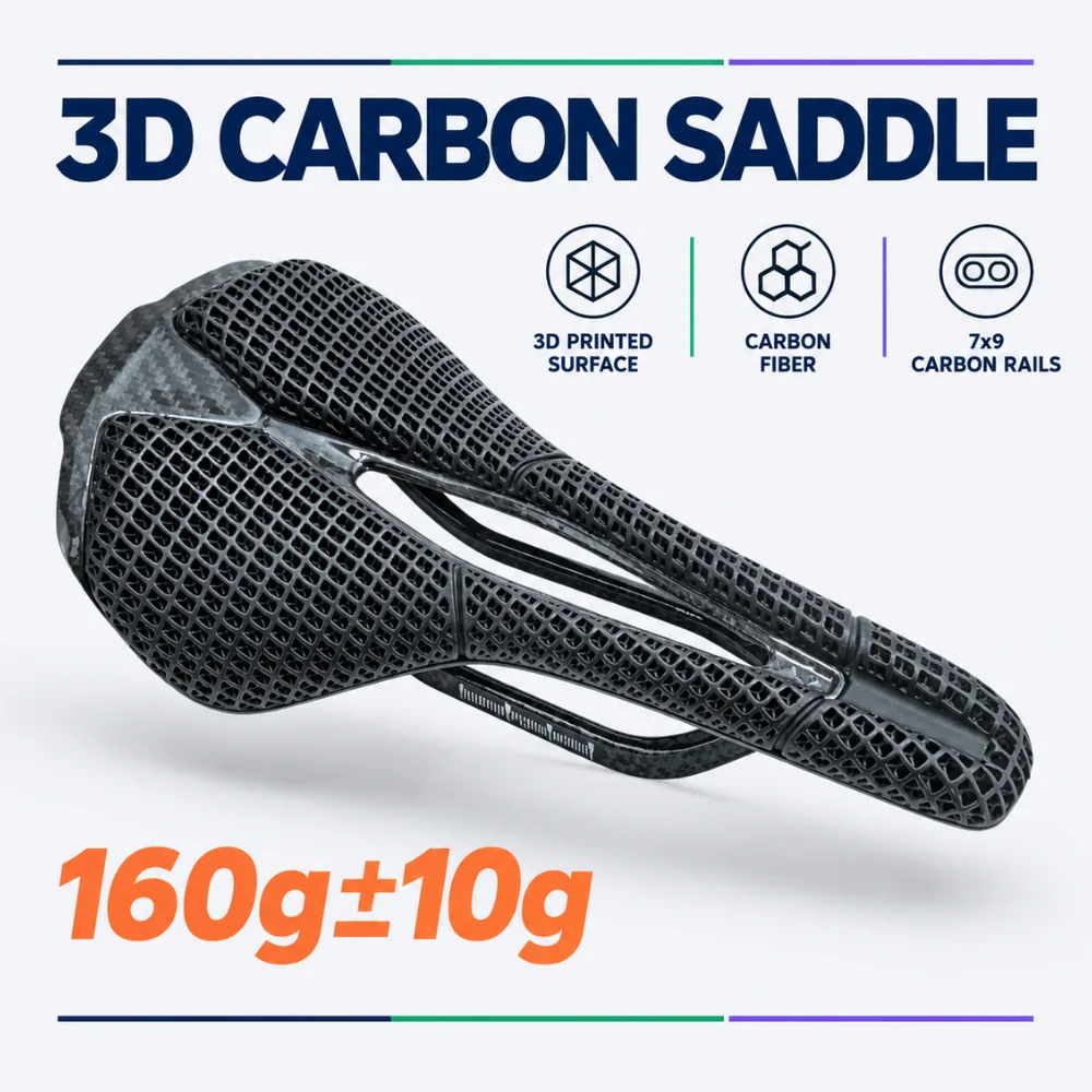 GOOUTCYC CHROME M5 3D Printed Bike Saddle Carbon Fiber Hollow Comfortable Breathable MTB Mountain Road Bicycle Cycling Saddles