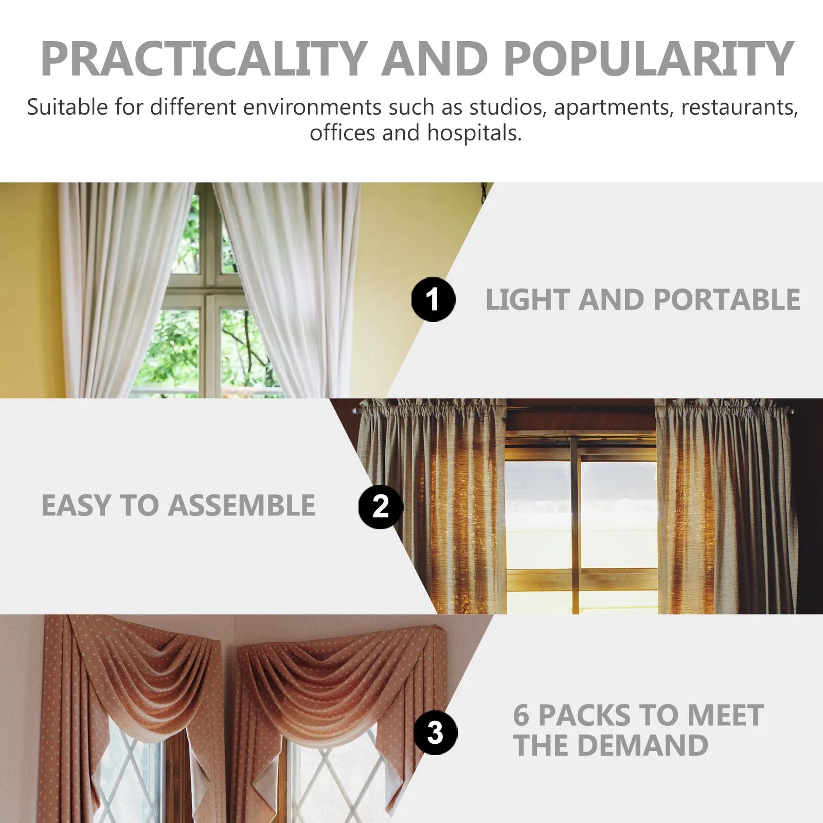 

6pcs Vertical Curtain L Plates Metal Repair Fittings For Home Office Fixed Bracket Accessories Diy Curtain Rod Replacement