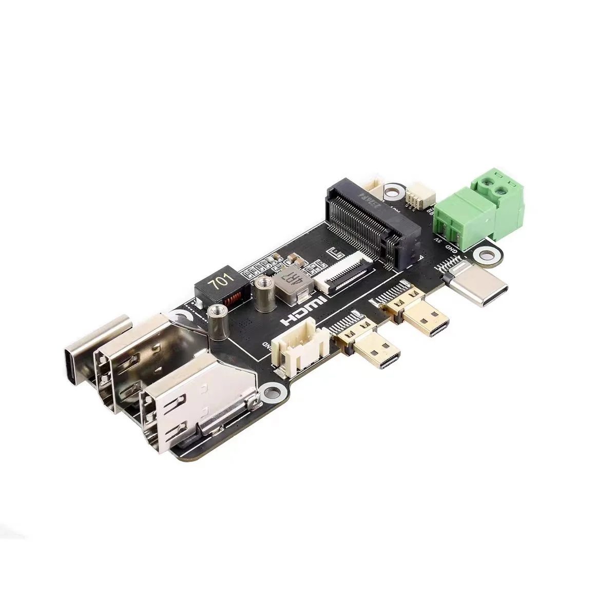 Micro Snow Raspberry Pi 5 PCIe to M.2 Expansion Board Dual 4K Output Supports NVMe Solid State Drive Interface Board