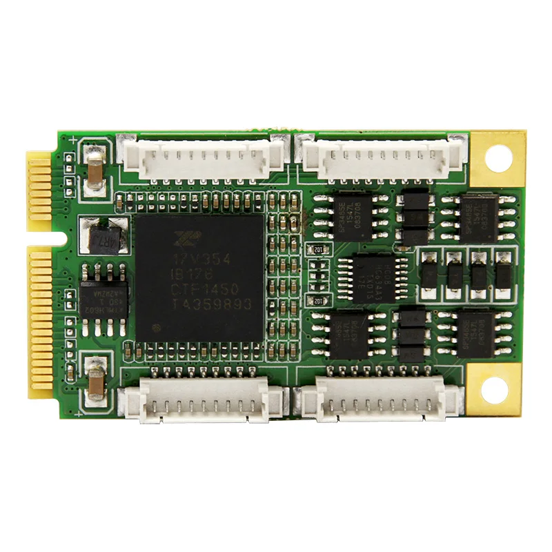 Mini PCI-E to 4-port RS-485/422 High-speed Serial Card X1 2.5Gbps PCI Express RTS/CTS  XON/XOFF