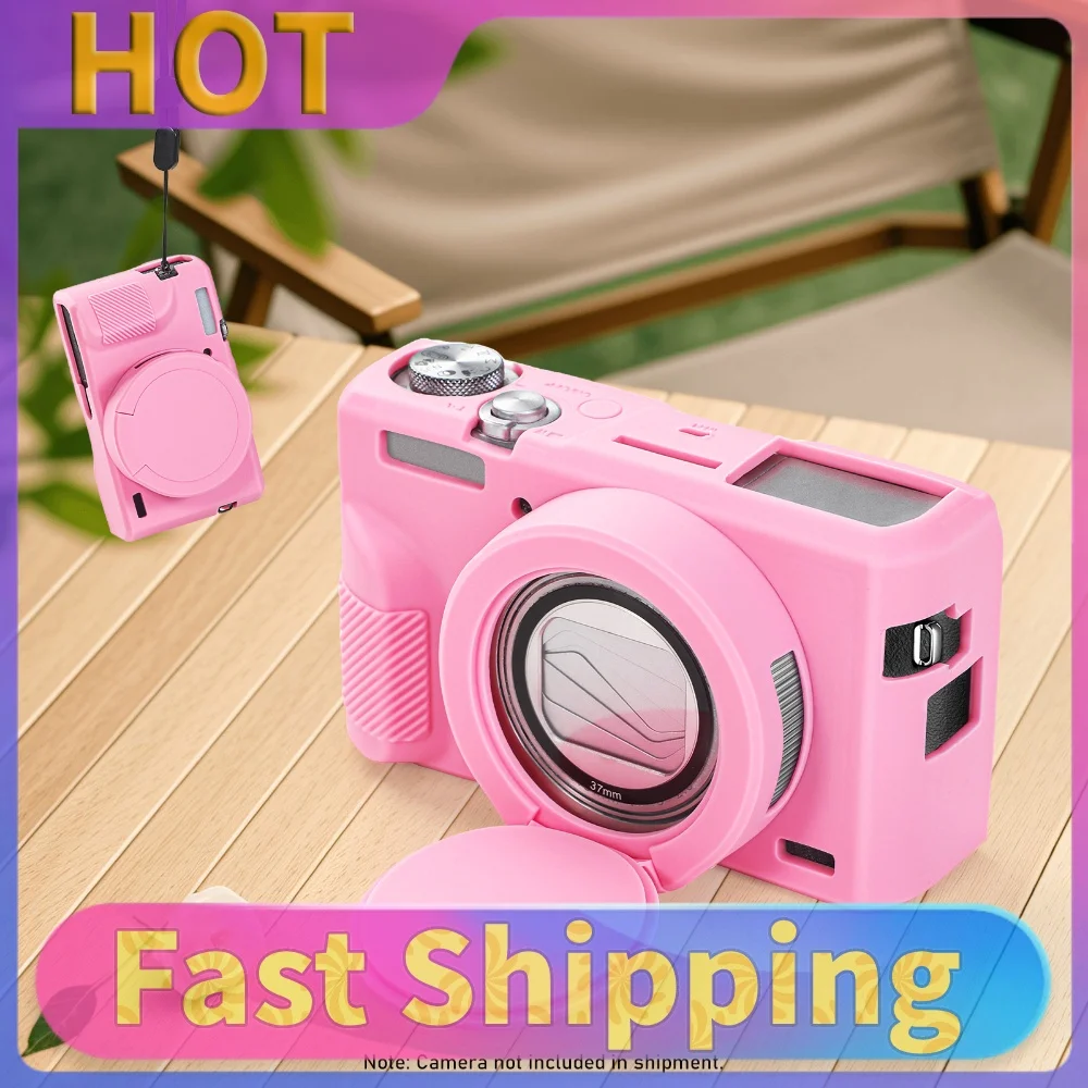 Silicone Protective Case with Removable Lens Cover Portable Protective Sleeve for Canon Powershot G7 X Mark III Digital Camera