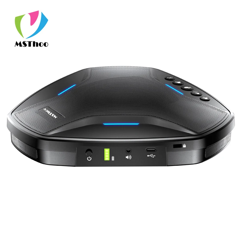 360 Degree Omnidirectional Portable Wireless Conference Table Microphone Speakerphone System Conference Rooms Video Conferencing