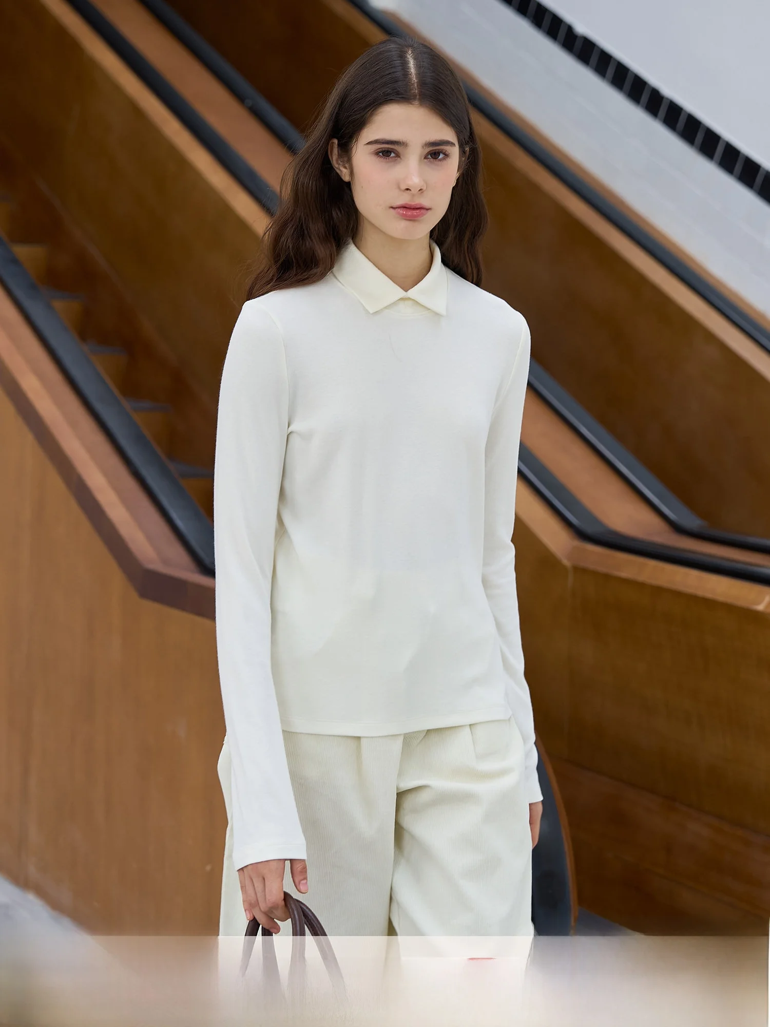 

Женская трикотажная базовая кофта с эффектом похудения, с отложным воротником, облегающая, для многослойных образов, осень-зима