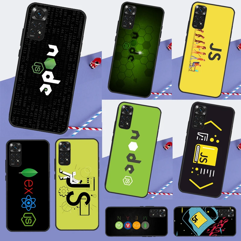 NodeJS JavaScript Case For Xiaomi Redmi Note 12 11 10 8 9 Pro 9S 10S 11S 12S Redmi 12C 10C 9C 10A Back Cover