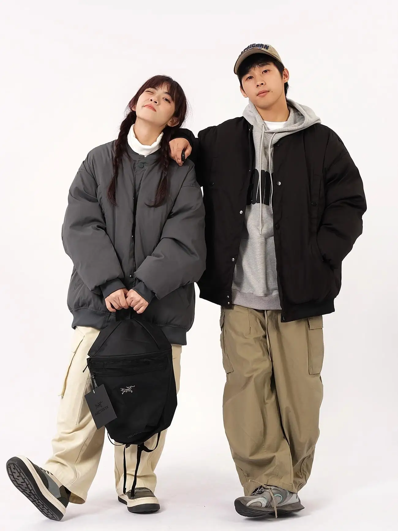 

American Retro Baseball Sle Loose Cotton Jaet Men Women Winter Casual Warm Flight Coat Fem Version M Version