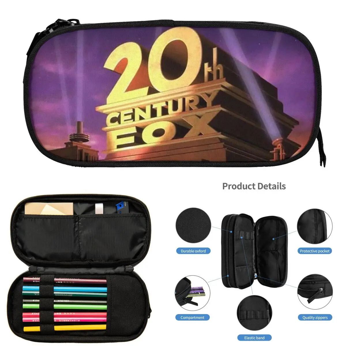 حافظات أقلام رصاص على شكل ثعلب من القرن العشرين لهدايا الطلاب، صندوق أقلام رصاص، حقيبة تخزين كبيرة، حامل قلم رصاص