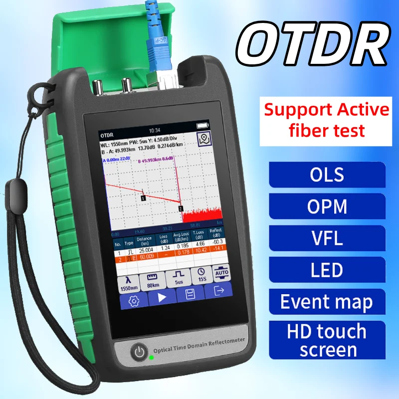COMPTYCO OTDR AUA-18/161U/A Support Active Fiber Testing Optical Time Domain Reflectometer Built-in OLS/OPM/VFL/LED/Event Map
