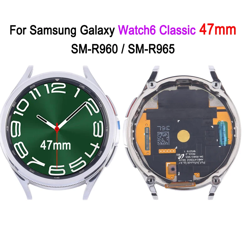 Tela super amoled original com moldura para Samsung Galaxy Watch6 Classic 47mm SM-R960 SM-R965 relógio display touch screen parte