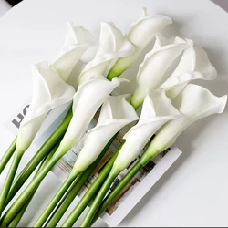 10PCS White Calla Lily Artificial Flower Bouquet Calla Lily Bridal Bouquet Wedding Flower Arrangement Decor Home Spring
