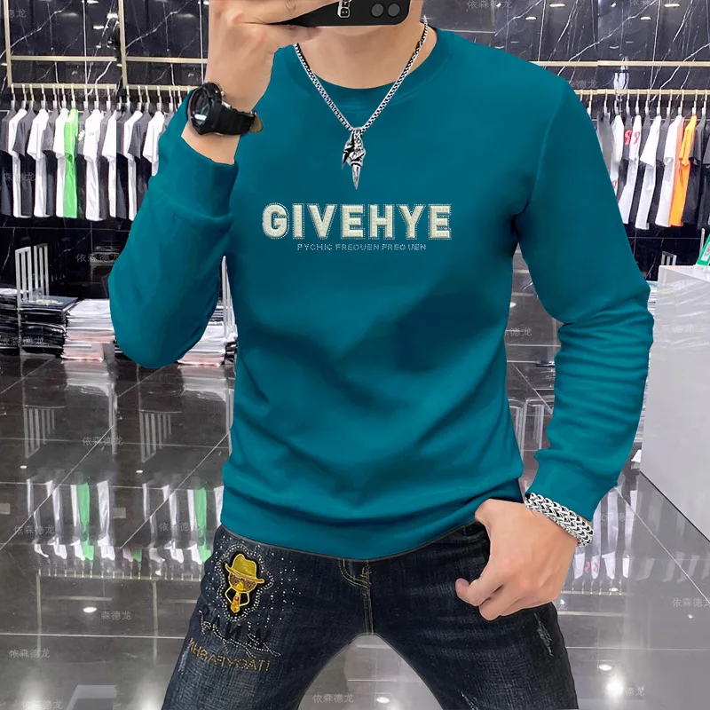 Men's Hoodie Luxury Brand High Qquality Simplified Letters Male Pullover Plush Thicken Wnter New Style Long Sleeved Man Clothing