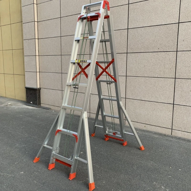 Aluminum alloy telescopic ladder thickened household lift ladder straight ladder