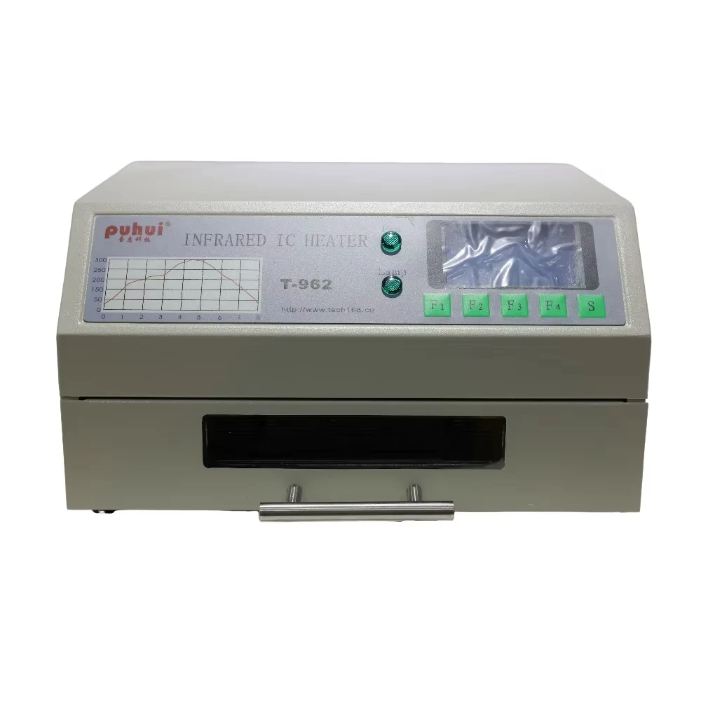 PUHUI T-962 220V Reflow Equipment T-962 Infrared Reflow With Smoke Channel Oven Furnace IC Heater BGA Rework Station