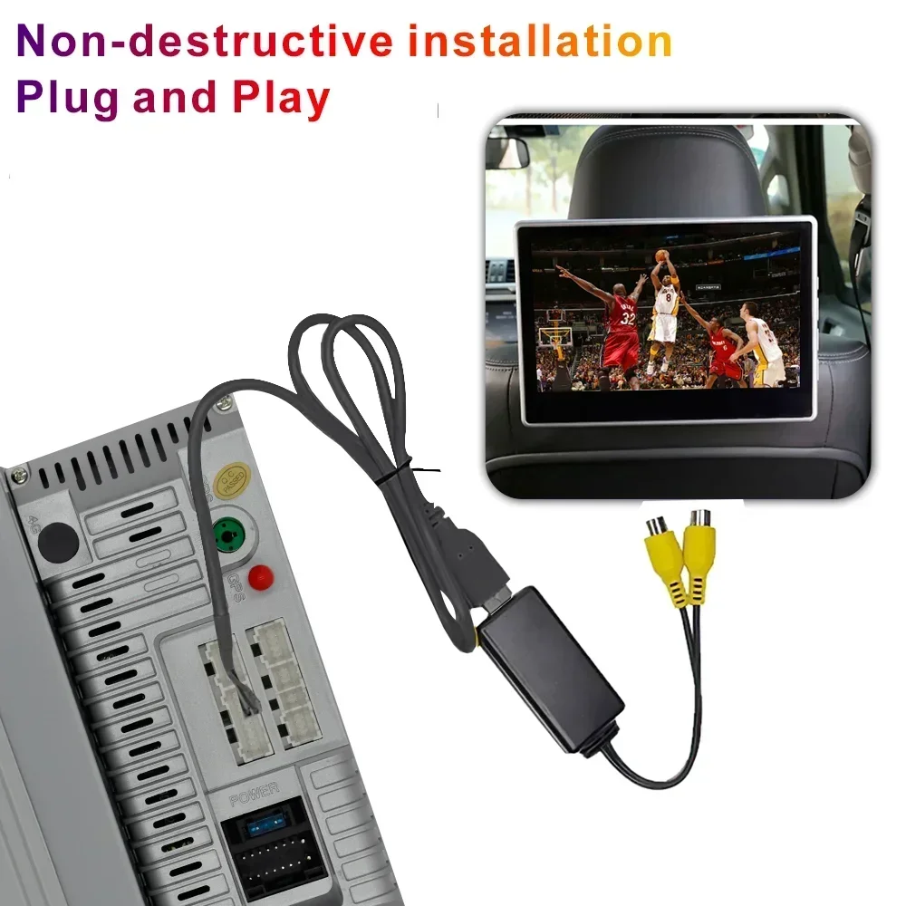 Android Usb Video Output RCA Line Cable AV HDMI OUT For Car Radio Multimedia Player Roof Headrest Screen HD USB to RCA Adapter