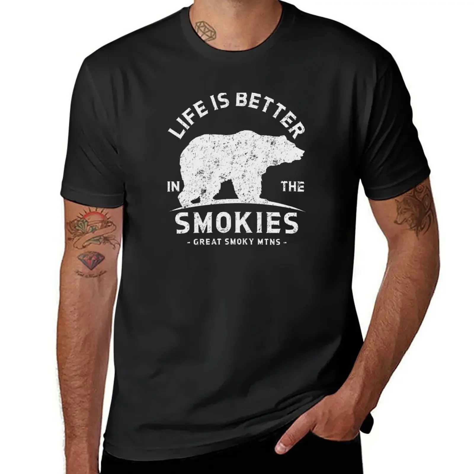 Life is Better in the Smokies - Great Smoky Mountains T-Shirt plain plus size tops vintage mens t shirts casual stylish