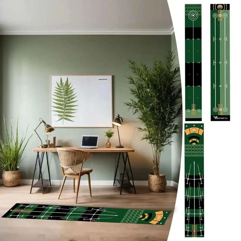 Foldable Golf Putting Practice Mat 50X300cm Anti-Slip Golf Training Pad Durable Washable Golf Putting Green Blanket Indoor