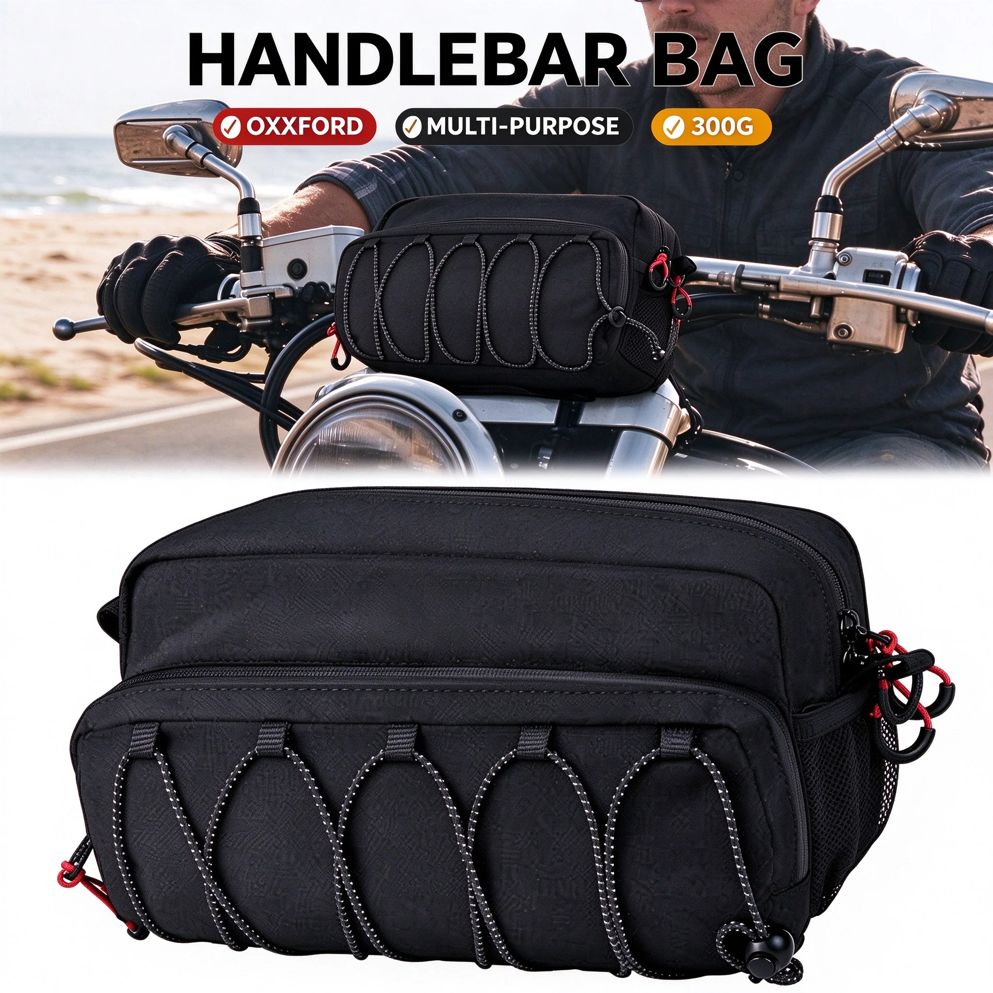 Electric Dirt Bike Handlebar Bag, Oxford Waterproof Front Storage Bag, Multi-Purpose Crossbody for Surron Light Bee Talaria