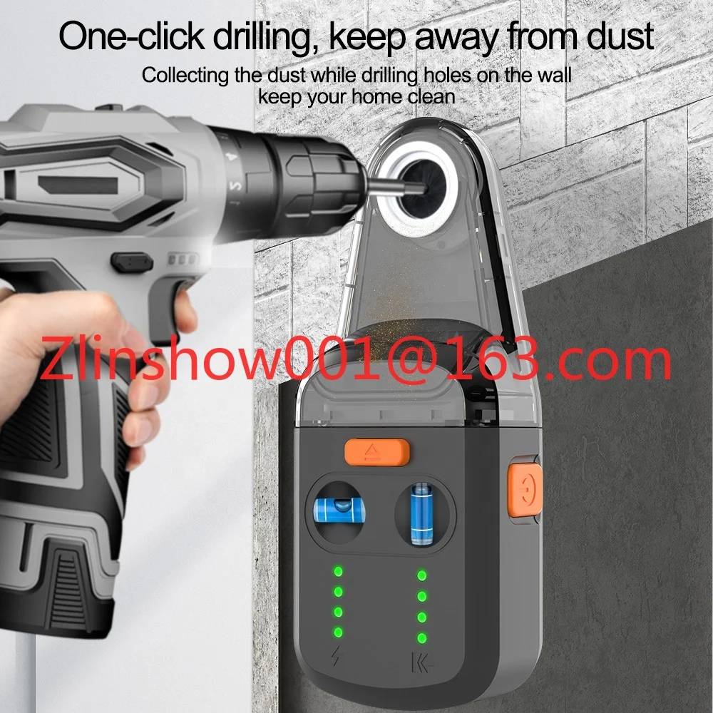 New Multipurpose DIY Wall Drilling Tool Laser Level Marking Automatic Hole Drill Dust Collector with L Bracket