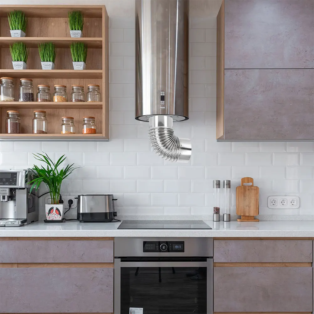 

Stainless Steel Chimney Extension Elbow Exhaust Pipe Vent Hose for Home Kitchen Garden Fireplace Removal Easy Installation