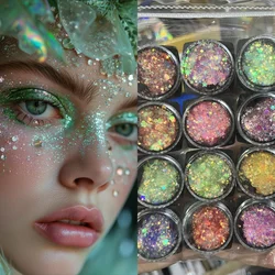 1box Body Glitter Gel Sequins Long Acting Face Eyes Hair Prom Party Mermaid Scales Not Easy To Take Off Valentine's Day Makeup *