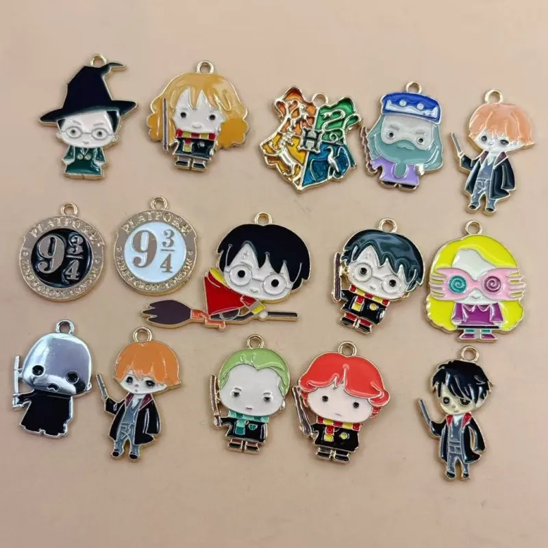 10/20 Piezas de Harry Potter ‌ Llavero de aleación DIY de anime hecho a mano, accesorios para mochila, llavero lindo, regalo para fans