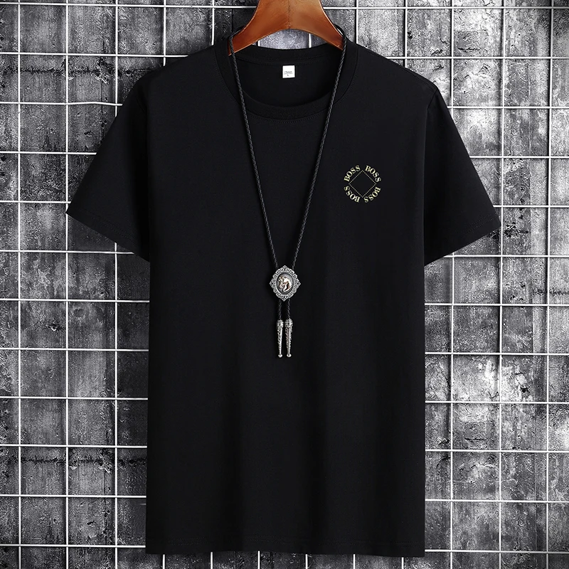 2022 Fitness Black O Neck Man T-shirt For Male Oversized S-6XL New Men T-shirts Newest T Shirt for Men Clothing Anime Goth Punk