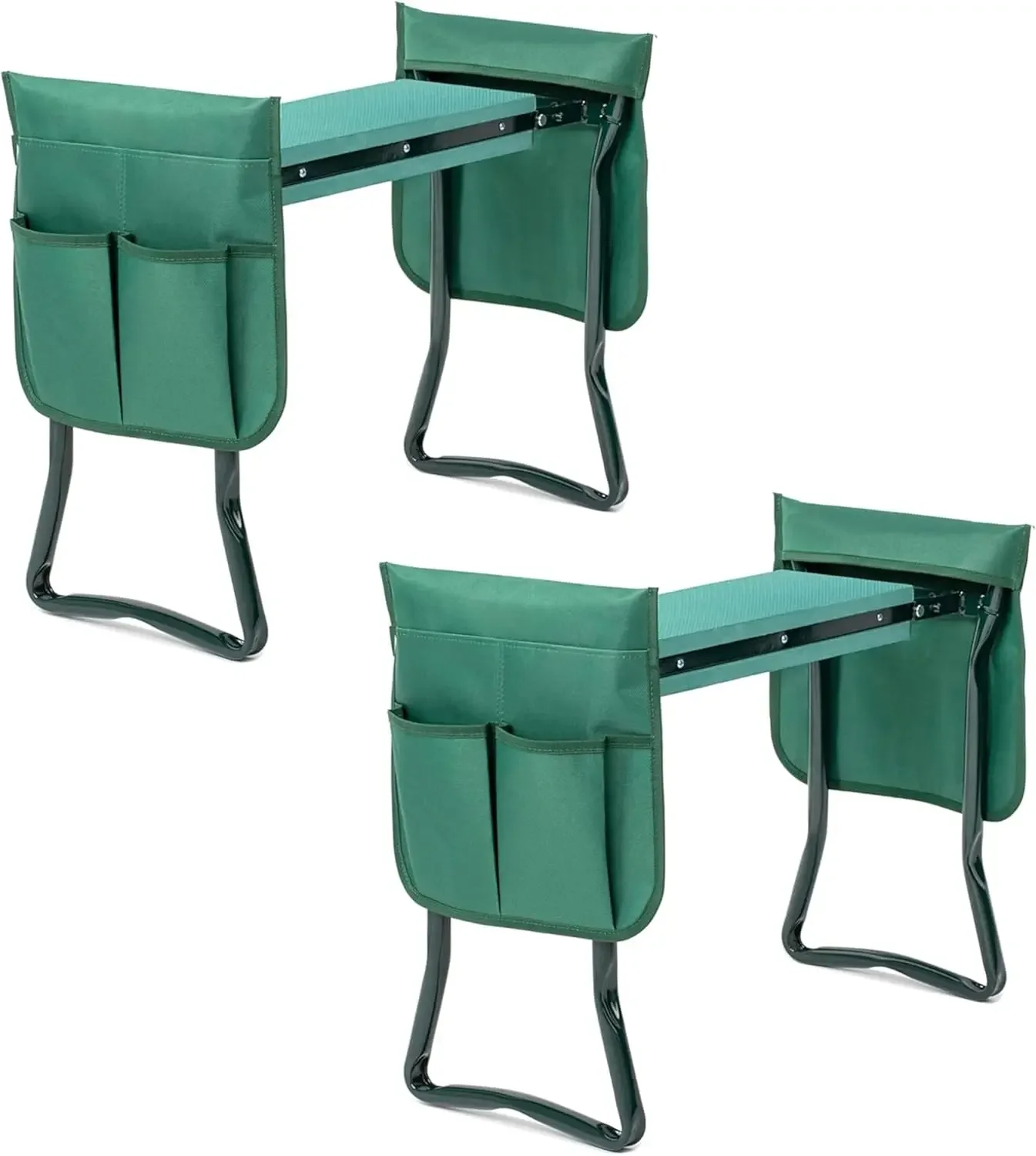 

Simple Deluxe 2 Pack Garden Kneeler and Seat, Foldable Kneeling Stool with Thicker EVA Foam Pad Heavy Duty Bench, with Tool Pouc