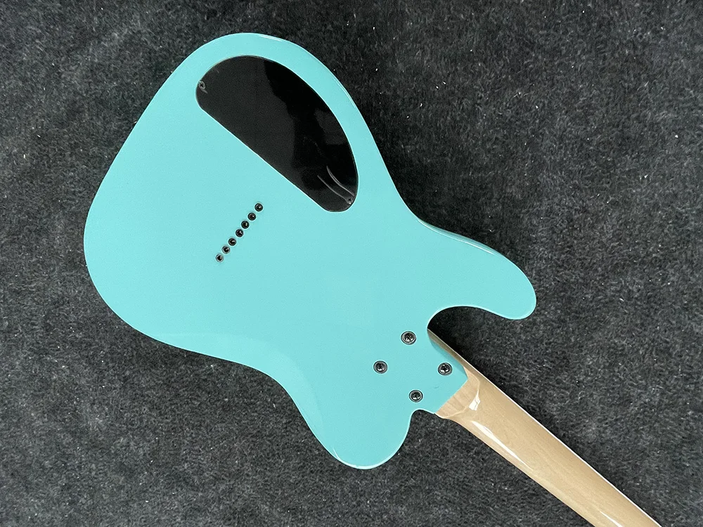 Electric guitar with 7 strings, high quality, seafoam green body, black accessories, can be customized，free shipping