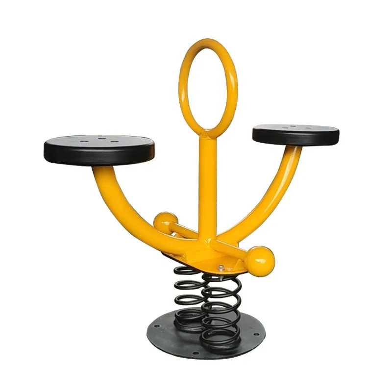 High-quality kindergarten two-seater spring rider outdoor plastic seesaw playground equipment